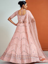 Load image into Gallery viewer, Stunning Pink Georgette Semi Stitched Lehenga With Unstitched Blouse Clothsvilla