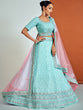 Load image into Gallery viewer, Classic Blue Georgette Semi Stitched Lehenga With Unstitched Blouse Clothsvilla