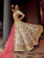 Apricot Swarovski Embroidered Semi Stitched Lehenga With Unstitched Blouse Clothsvilla