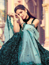 Load image into Gallery viewer, Green Classy Semi Stitched Lehenga With  Unstitched Blouse Clothsvilla