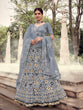 Load image into Gallery viewer, Grey Designer Semi Stitched Lehenga With  Unstitched Blouse Clothsvilla