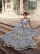 Load image into Gallery viewer, Grey Designer Semi Stitched Lehenga With  Unstitched Blouse Clothsvilla