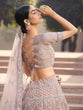 Load image into Gallery viewer, Impressive Lilac Soft Net Semi Stitched Lehenga With  Unstitched Blouse Clothsvilla