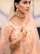 Load image into Gallery viewer, Peach Elegant  Semi Stitched Lehenga With  Unstitched Blouse Clothsvilla