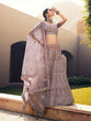 Load image into Gallery viewer, Mauve Sequins  Sassy Semi Stitched Lehenga With  Unstitched Blouse Clothsvilla