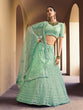 Load image into Gallery viewer, Sea Green Stunning Semi Stitched Lehenga With  Unstitched Blouse Clothsvilla