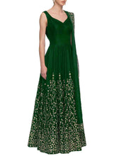 Load image into Gallery viewer, Modern Green Semi Stitched Gown Clothsvilla