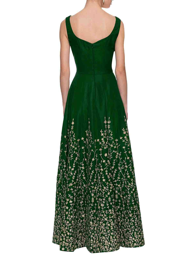 Modern Green Semi Stitched Gown Clothsvilla