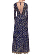 Load image into Gallery viewer, Navy Blue Art Sik Sequins Semi Stitched Gown Clothsvilla
