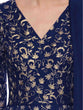 Load image into Gallery viewer, Navy Blue Art Sik Sequins Semi Stitched Gown Clothsvilla