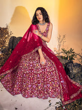 Load image into Gallery viewer, Beautiful Pink Soft Net Thread Work Stitched Lehenga Choli Set Clothsvilla