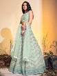 Load image into Gallery viewer, Classic Sea Green Soft Net Thread Work Stitched Lehenga Choli Set Clothsvilla
