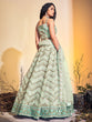 Load image into Gallery viewer, Classic Sea Green Soft Net Thread Work Stitched Lehenga Choli Set Clothsvilla
