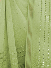 Load image into Gallery viewer, Green Georgette Saree With Unstitched Blouse Clothsvilla