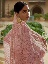 Load image into Gallery viewer, Pink Soft Net Saree With Unstitched Blouse Clothsvilla