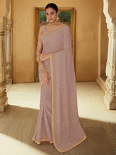 Load image into Gallery viewer, Beige Georgette Saree With Unstitched Blouse Clothsvilla