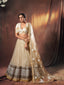 Beige Resham, Zari, Sequins Semi Stitched Lehenga With Unstitched Blouse Clothsvilla