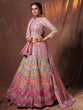 Load image into Gallery viewer, Pink Embroidered Georgette Semi Stitched Lehenga With Unstitched Blouse Clothsvilla