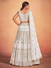 Load image into Gallery viewer, White Georgette Sequins Stitched Lehenga Choli Clothsvilla