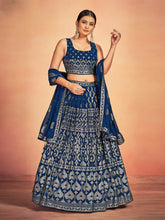 Load image into Gallery viewer, Blue Georgette Sequins Stitched Lehenga Choli Clothsvilla