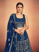 Load image into Gallery viewer, Blue Georgette Sequins Stitched Lehenga Choli Clothsvilla