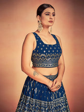 Load image into Gallery viewer, Blue Georgette Sequins Stitched Lehenga Choli Clothsvilla