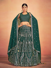 Load image into Gallery viewer, Green Georgette Sequins Stitched Lehenga Choli Clothsvilla