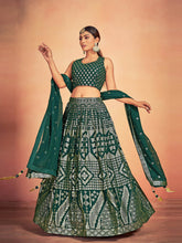 Load image into Gallery viewer, Green Georgette Sequins Stitched Lehenga Choli Clothsvilla