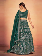 Load image into Gallery viewer, Green Georgette Sequins Stitched Lehenga Choli Clothsvilla