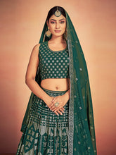 Load image into Gallery viewer, Green Georgette Sequins Stitched Lehenga Choli Clothsvilla