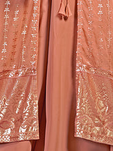 Load image into Gallery viewer, Peach Georgette Stitched Sequins Indo Western Clothsvilla