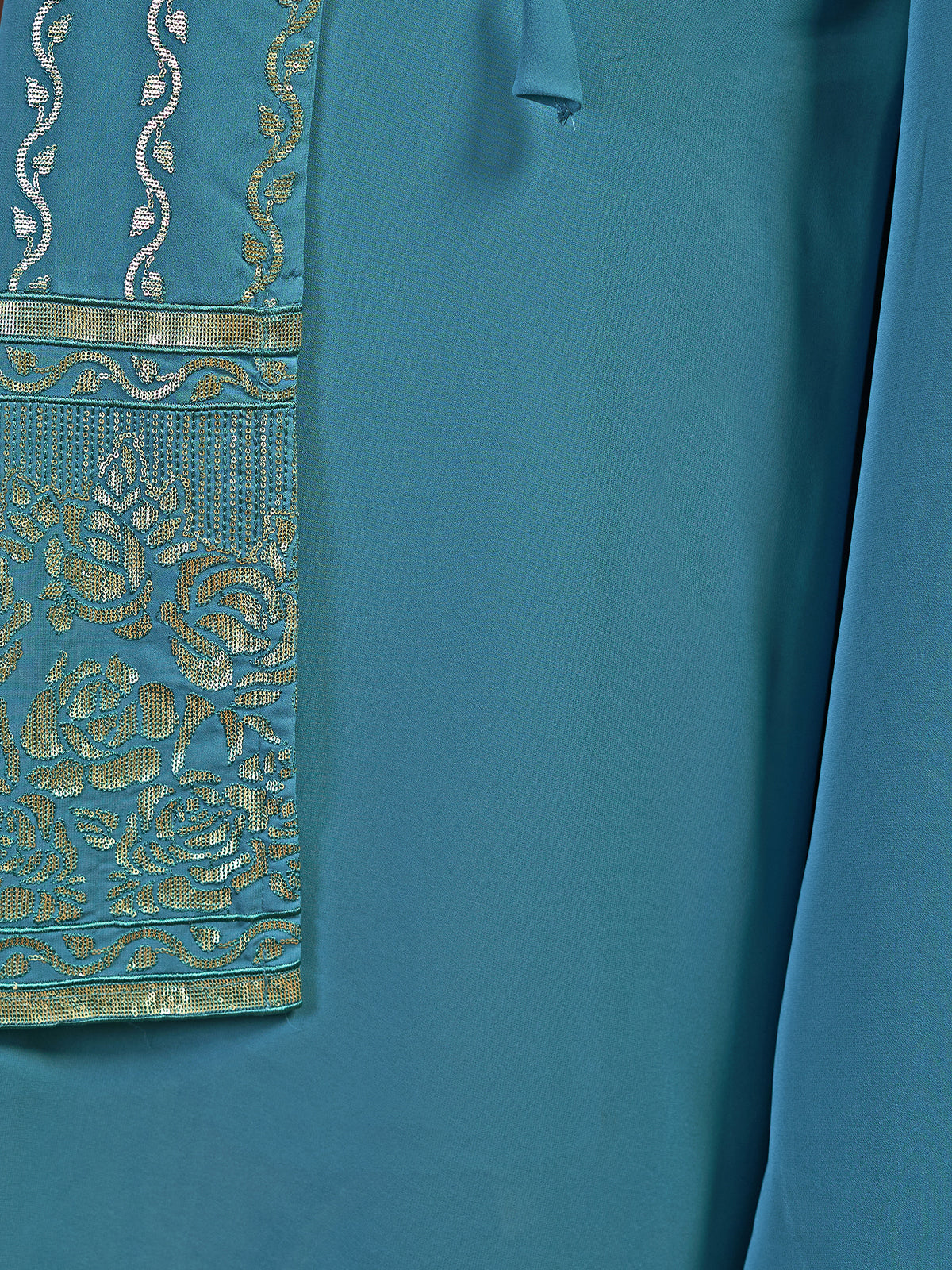 Teal Georgette Stitched Sequins Indo Western Clothsvilla