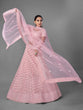 Load image into Gallery viewer, Pink Embroidered Semi Stitched Lehenga With Unstitched Blouse Clothsvilla
