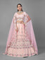 Pink Soft Net Semi Stitched Lehenga With Unstitched Blouse Clothsvilla