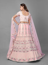 Load image into Gallery viewer, Pink Soft Net Semi Stitched Lehenga With Unstitched Blouse Clothsvilla