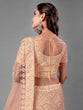 Load image into Gallery viewer, Peach Embroidered Soft Net Semi Stitched Lehenga With Unstitched Blouse Clothsvilla