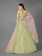 Load image into Gallery viewer, Green Embroidered Art Silk Semi Stitched Lehenga With Unstitched Blouse Clothsvilla