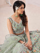 Load image into Gallery viewer, Green Art Silk Embroidered Semi Stitched Lehenga With Unstitched Blouse Clothsvilla