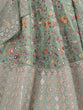 Load image into Gallery viewer, Green Art Silk Embroidered Semi Stitched Lehenga With Unstitched Blouse Clothsvilla
