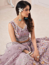 Load image into Gallery viewer, Pink Art Silk Embroidered Semi Stitched Lehenga With Unstitched Blouse Clothsvilla