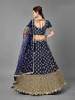 Load image into Gallery viewer, Dark Blue Art Silk Semi Stitched Lehenga With Unstitched Blouse Clothsvilla