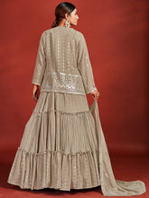 Load image into Gallery viewer, Beautiful Beige Georgette Stitched Lehenga Choli Set Clothsvilla