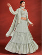Load image into Gallery viewer, Stunning Sea Green Georgette Stitched Lehenga Choli Set Clothsvilla
