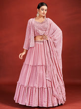 Load image into Gallery viewer, Designer Pink Georgette Stitched Lehenga Choli Set Clothsvilla