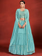 Load image into Gallery viewer, Attractive Blue Georgette Stitched Lehenga Choli Set Clothsvilla