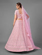 Load image into Gallery viewer, Pink Embroidered Georgette Semi Stitched Lehenga With Unstitched Blouse Clothsvilla