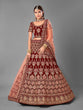 Load image into Gallery viewer, Maroon Embroidered Velvet Semi Stitched Lehenga With Unstitched Blouse Clothsvilla