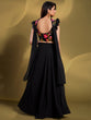 Load image into Gallery viewer, Black Georgette Solid Stitched Lehenga Choli Clothsvilla