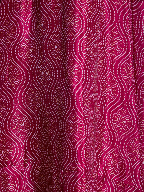 Pink Crepe Bandhani Print Semi Stitched Lehenga Choli Clothsvilla