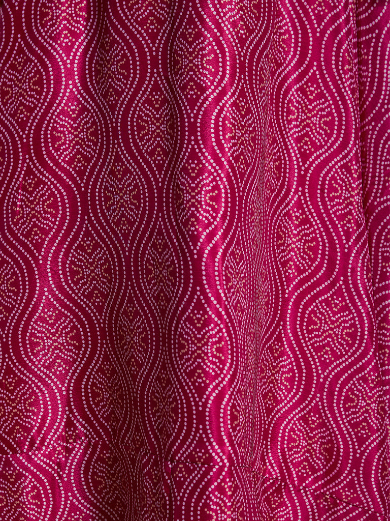 Pink Crepe Bandhani Print Semi Stitched Lehenga Choli Clothsvilla